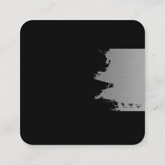 Elegant Silver Brushed Vierkante Visitekaartje (Achterkant)