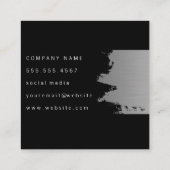 Elegant Silver Brushed Vierkante Visitekaartje (Achterkant)