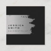 Elegant Silver Brushed Vierkante Visitekaartje (Voorkant)