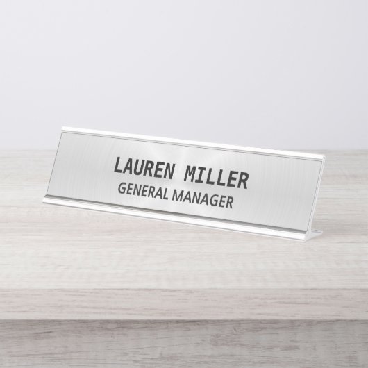 Elegant Silver  Bureau Naambordje (Voorkant)