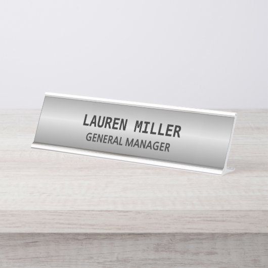 Elegant Silver  Bureau Naambordje (Voorkant)