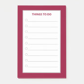 Elegant Silver, Burgundy Red en White dingen om te Post-it® Notes (Voorkant)