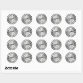 Elegant Silver Business Logo Company Ronde Sticker (Vel)