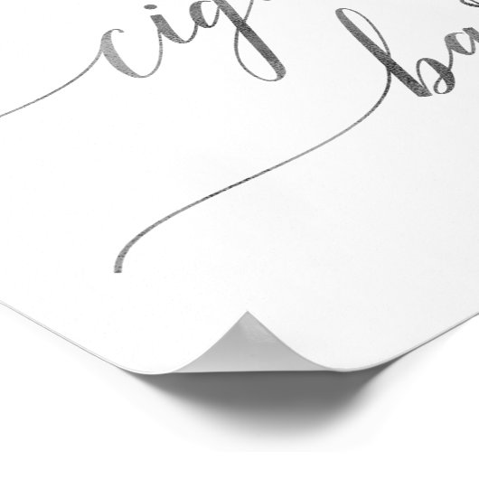 Elegant Silver Calligraphy Cigar Bar Horizontal Poster (Hoek)