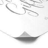 Elegant Silver Calligraphy Kaarten and Gifts Sign Poster (Hoek)