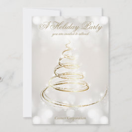 Elegant Silver Champagne Company Holiday Kaart