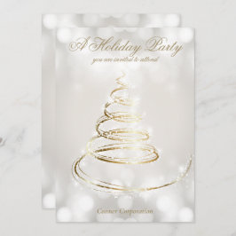Elegant Silver Champagne Company Holiday Kaart