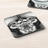 Elegant Silver Chandelier Bier Onderzetter (Linkerzijde)