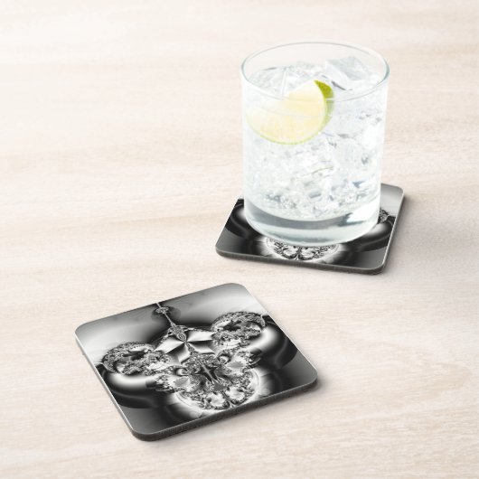 Elegant Silver Chandelier Bier Onderzetter (Rechterzijde)