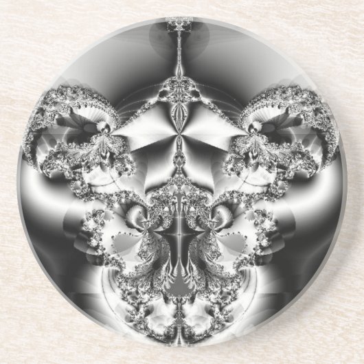 Elegant Silver Chandelier Zandsteen Onderzetter (Voorkant)