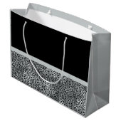 Elegant Silver Cheetah print een vriendelijke knop Groot Cadeauzakje (Achterkant Gekanteld)