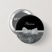 Elegant Silver Cheetah print een vriendelijke knop Ronde Button 5,7 Cm (Voorkant /achterkant)