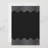 Elegant Silver Chevron Graduation Party Invitation Kaart (Achterkant)