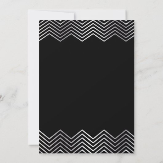 Elegant Silver Chevron Graduation Party Invitation Kaart (Achterkant)
