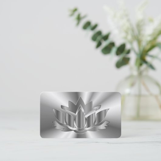 Elegant Silver Combre modern Visitekaartje (Staand voorkant)