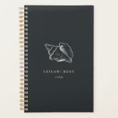 Elegant Silver Conch Shell gepersonaliseerd Planner (Voorkant)