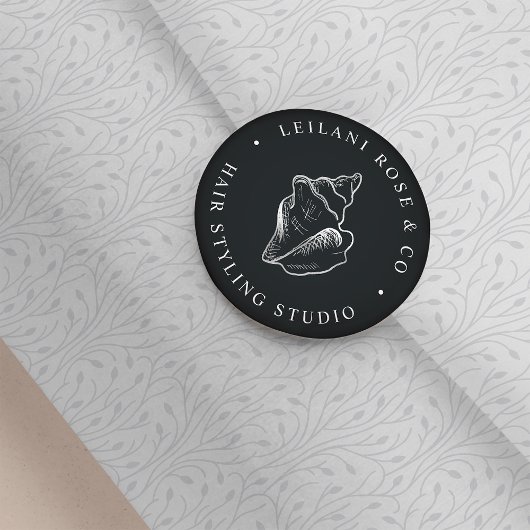 Elegant Silver Conch Shell gepersonaliseerd Ronde Sticker