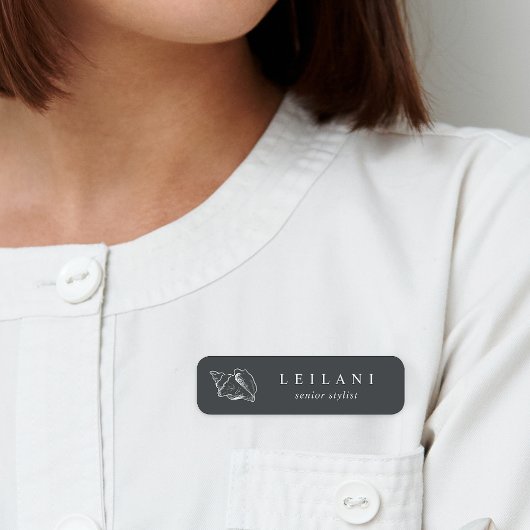 Elegant Silver Conch Shell Naamplaatje