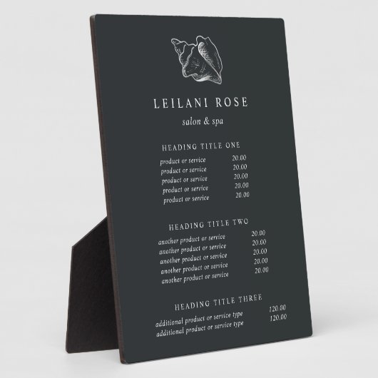 Elegant Silver Conch Shell Pricing/Services Fotoplaat (Zijkant)