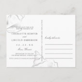 Elegant Silver Conch Shell Wedding Save the Date Aankondigingskaart (Achterkant)