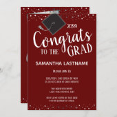 Elegant Silver Confetti Afstuderen Klasse 2022 Kaart (Voorkant / Achterkant)