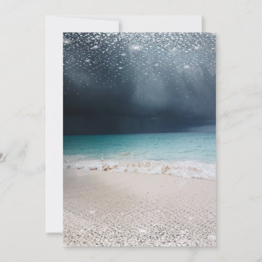 Elegant Silver Confetti Glass Beach Retirement Kaart (Achterkant)