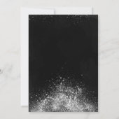 Elegant Silver Confetti Glass Black Retirement Kaart (Achterkant)