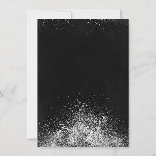 Elegant Silver Confetti Glass Black Retirement Kaart (Achterkant)