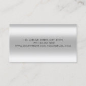 Elegant Silver-Confetti, penseellijn, Macarons Visitekaartje (Achterkant)