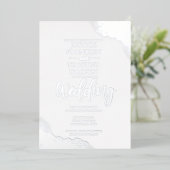 Elegant Silver Corner Border Traditional Wedding Folie Uitnodiging (Staand Voorkant)