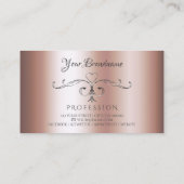 Elegant Silver Corners Initialen Roos Golden Visitekaartje (Achterkant)