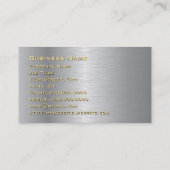Elegant Silver Corporate Gold Text Visitekaartje (Achterkant)