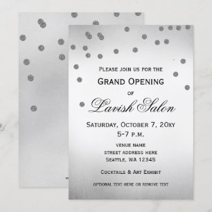 Elegant Silver Corporate Party Invitation Kaart