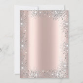 Elegant Silver Cross Baptism Roos Gouden Glitter Kaart (Achterkant)