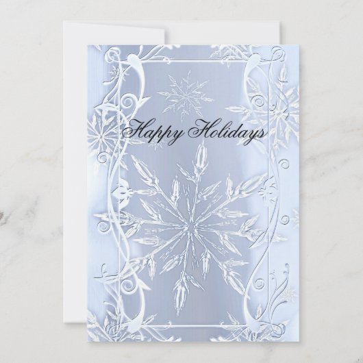 Elegant Silver Crystal Snowflake kerstfeest Kaart (Achterkant)