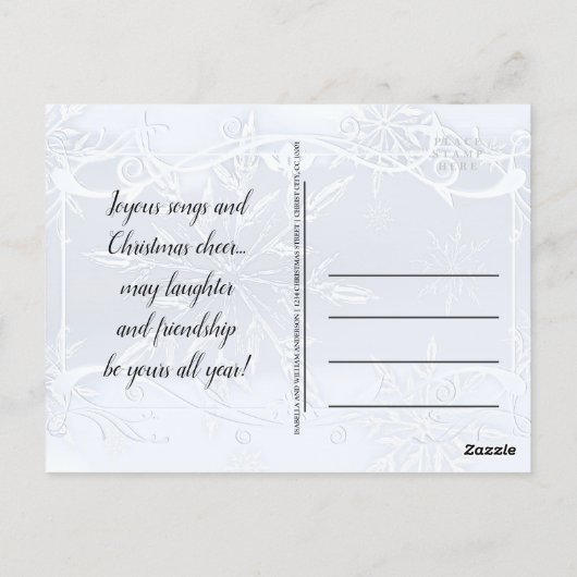 Elegant Silver Crystal - Uitnodiging voor Kerstmis (Achterkant)