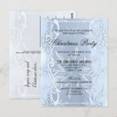 Elegant Silver Crystal - Uitnodiging voor Kerstmis (Voorkant / Achterkant)