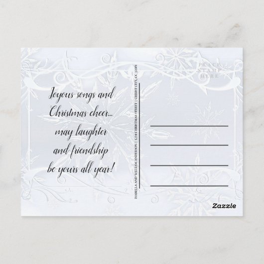 Elegant Silver Crystal - Uitnodiging voor Kerstmis (Achterkant)