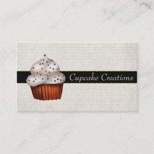 Elegant Silver Cupcake Visitekaartje met S