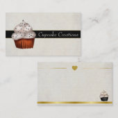 Elegant Silver Cupcake Visitekaartje met S (Voorkant / Achterkant)