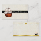 Elegant Silver Cupcake Visitekaartje met S (Voorkant / Achterkant)