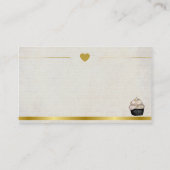 Elegant Silver Cupcake Visitekaartje met S (Achterkant)