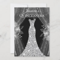Elegant Silver Curtains Dress Quinceanera Party