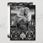 Elegant Silver Damask 50th Wedding Jubileum Kaart (Voorkant / Achterkant)