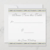 Elegant Silver Damask en roze Rose Table Number Kaart (Achterkant)