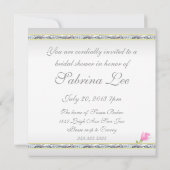 Elegant Silver Damask en Roze Rose Vrijgezellenfee Kaart (Achterkant)