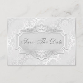 Elegant Silver Damask Wedding Save the Date