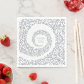 Elegant Silver Damask Wedding Servet (Insitu)