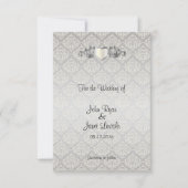 Elegant Silver Damasstijl Save The Date (Voorkant)