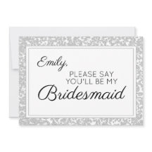 Elegant Silver Diamond Glitter Bridesmaid